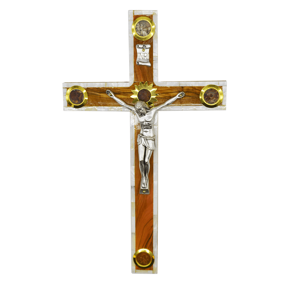 Hand Made Cross embraced with a mother of pearl frame