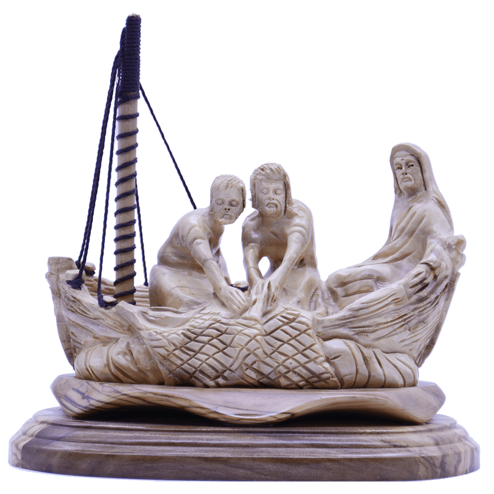 A Fully Hand Carved Unique piece Miracle of the fisherman