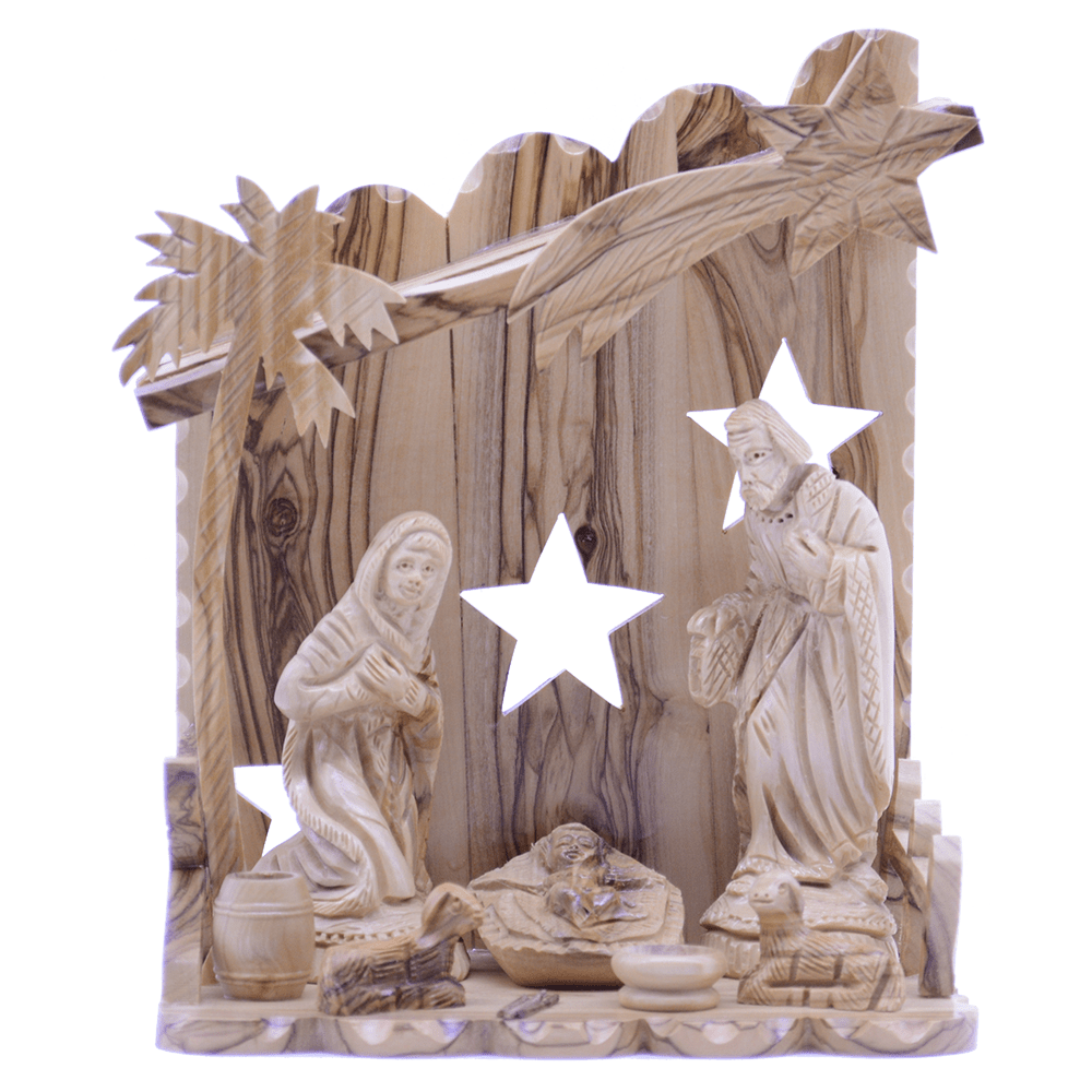 A Fully Hand Carved unique piece The Nativity set