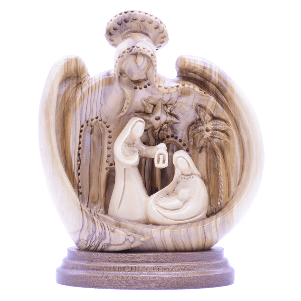 A Fully Hand Carved unique faceless piece The Holy Family