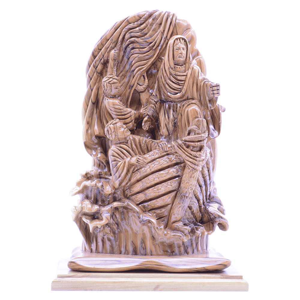 A Fully Hand Carved detailed Master piece Jesus calming the storm
