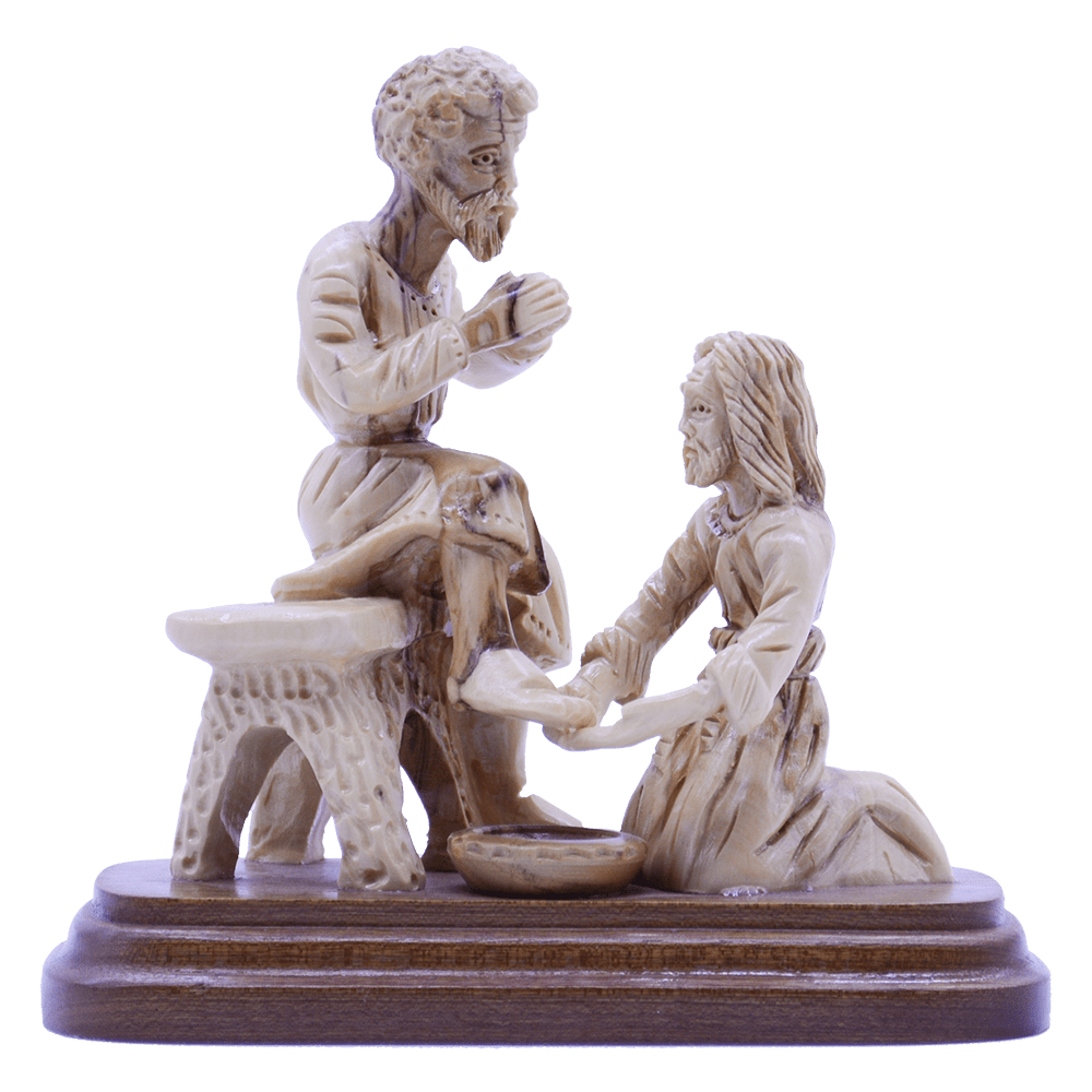 A Fully Hand Carved unique piece Jesus washing the Feet