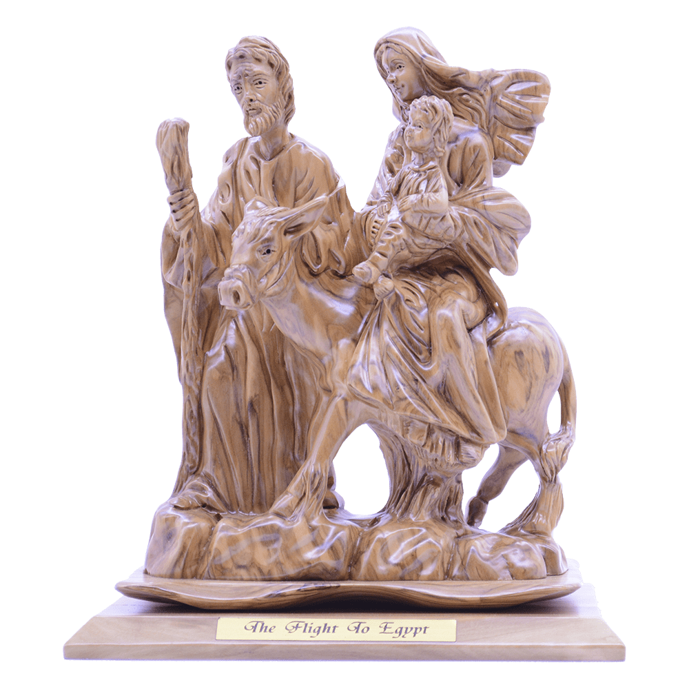 A Fully Hand carved detailed Masterpiece Flight to Egypt