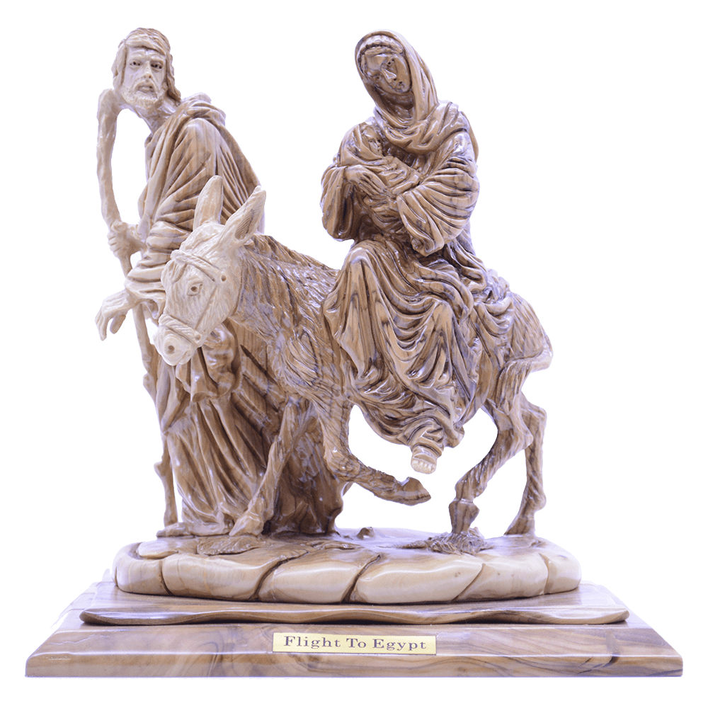 A Fully Hand carved detailed Masterpiece Flight to Egypt
