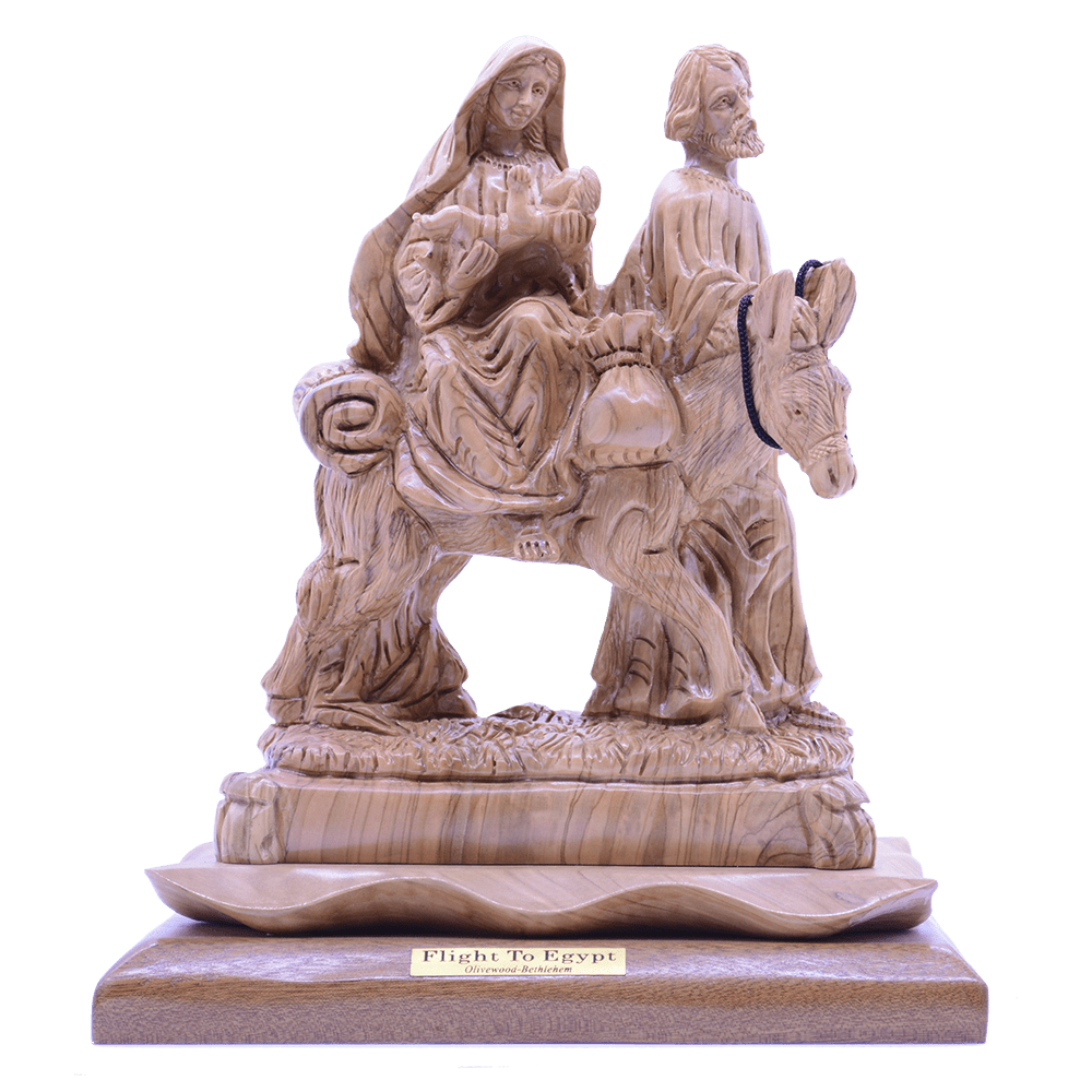 A Fully Hand carved detailed Masterpiece Flight to Egypt