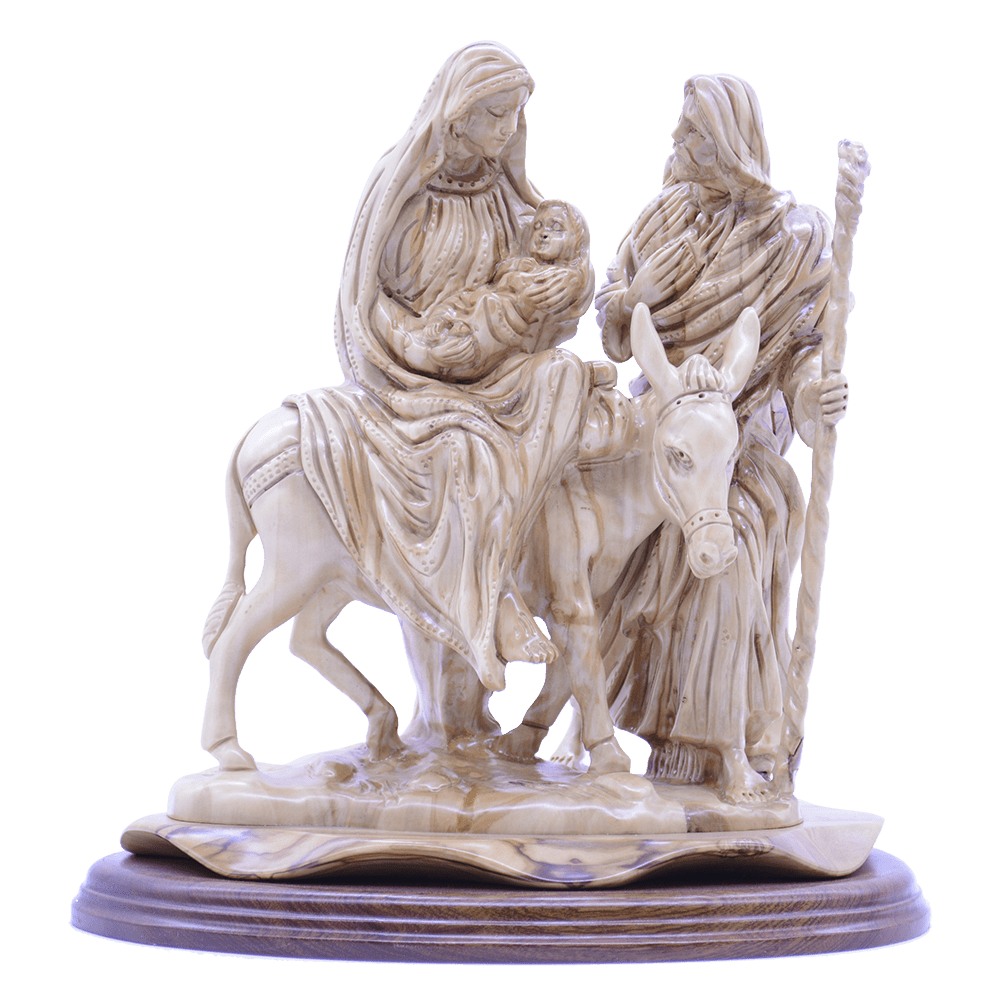 A Fully Hand carved detailed Masterpiece Flight to Egypt