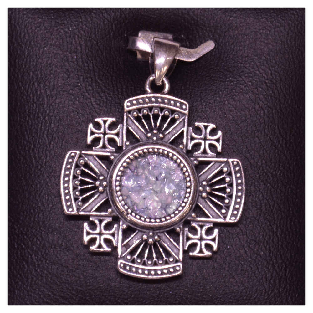 Jerusalem Cross with Roman Glass