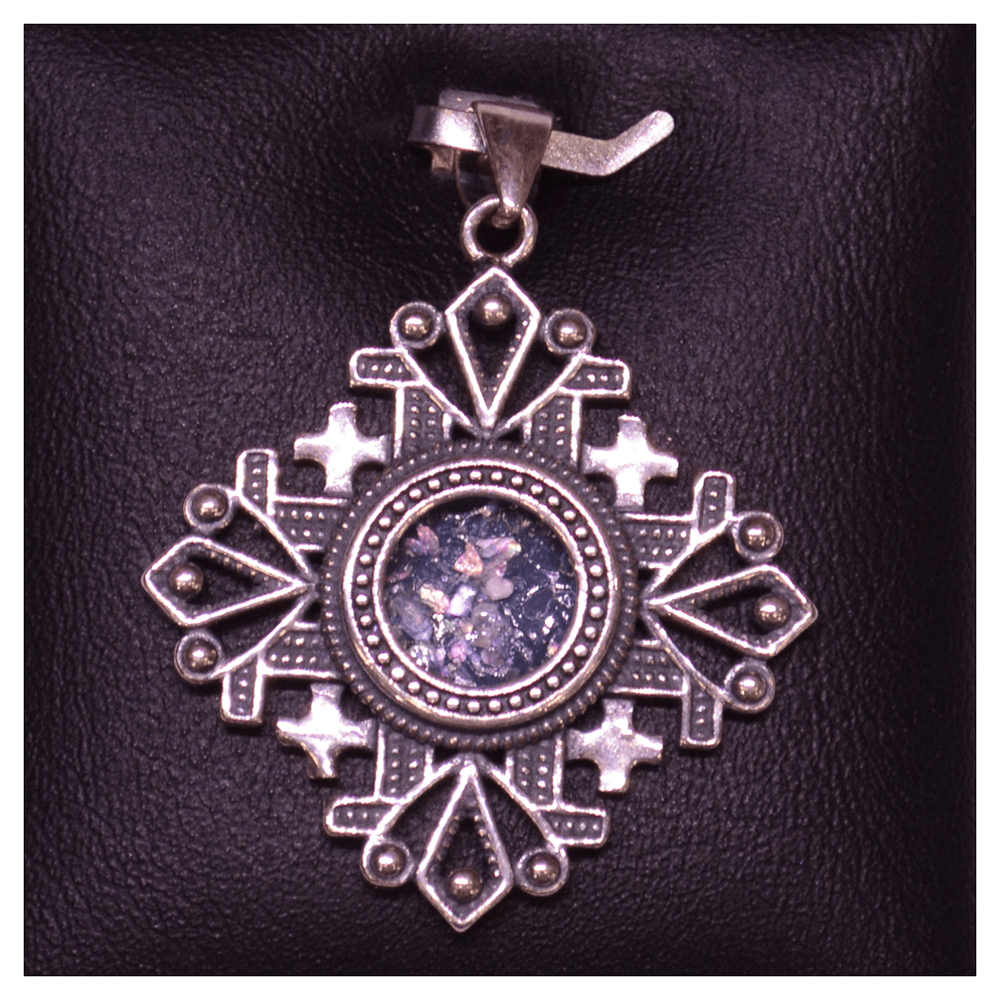 Jerusalem Cross with Roman Glass