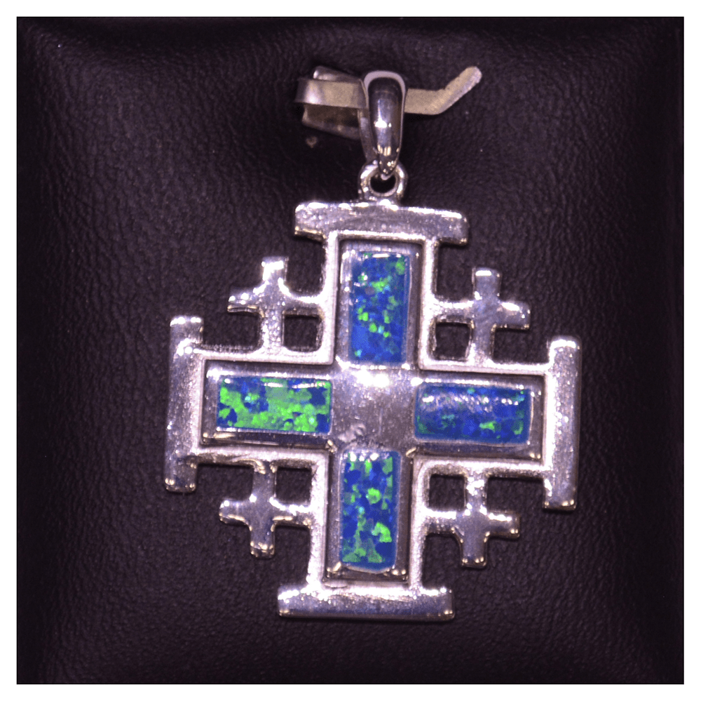 Jerusalem Cross with Opal