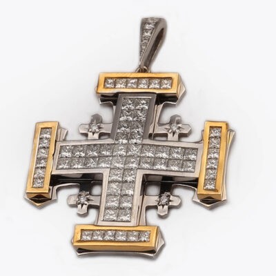 Large Jerusalem Cross with Diamonds