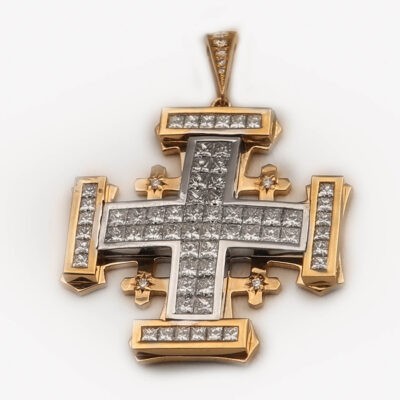 Large Jerusalem Cross with Diamonds