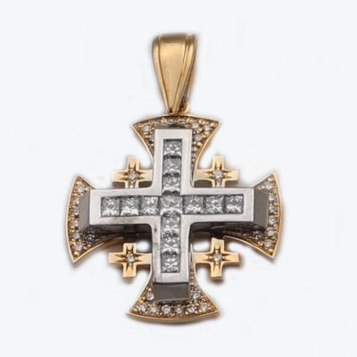 Small French Jerusalem Cross Princess Cut
