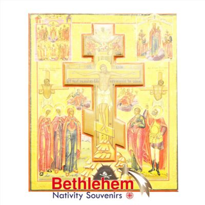 The Crucifixion Icon. Old Russian Icon from the end of the 19th century