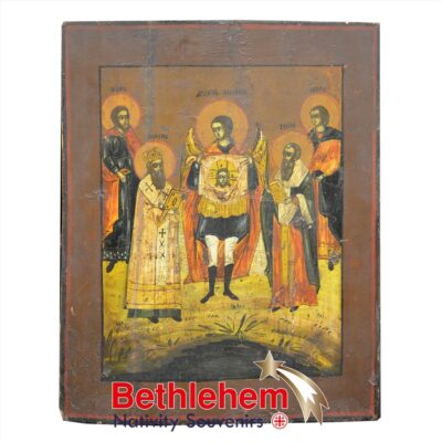 Archangel Michael with Chosen Russain Saints. Very Old Russian Icon from the middle of 18th century