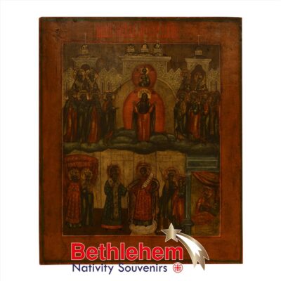 Pokrov Icon. Old Russian icon from the early 19th century