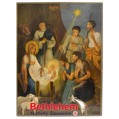 The Nativity Icon. Old Ukranian Icon from the 19th century