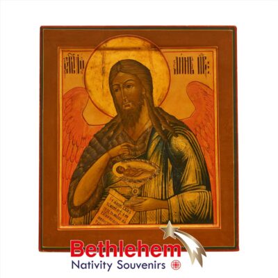 Saint John the Baptist Icon. Old Russian Icon from the end of the 19th century