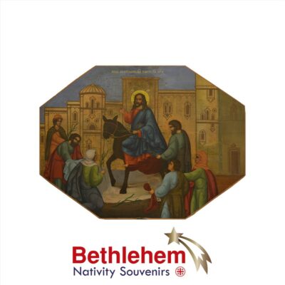 Entry Into Jerusalem the Palm Sunday Icon. Old Ukranian Icon from the 19th Centruy