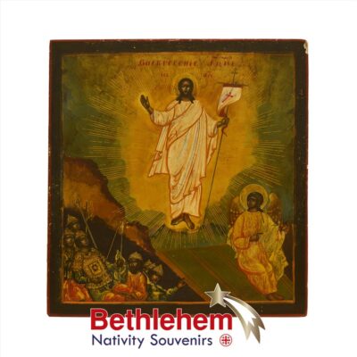 The Resurrection Icon of Victory. Very Old Russian Icon from the early 19th century