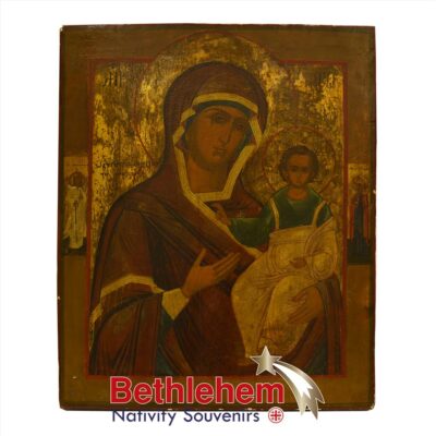 Our Lady of Smolesnkaya Icon. Old Russian Icon from the 19th century