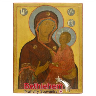Our Lady of Smolesnkaya Icon. Old Russian Icon from the 19th century
