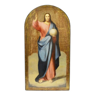 Jesus King of the World. Extra ordinary Russian Icon from the 19th century (Palekh School)