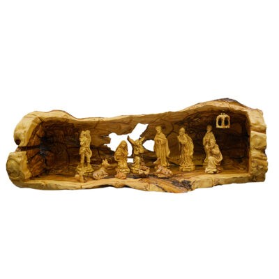 An Authentic Nativity Cave with a fully hand carved very detailed figures